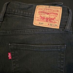 Levis Black 514 Slim Straight 32x34